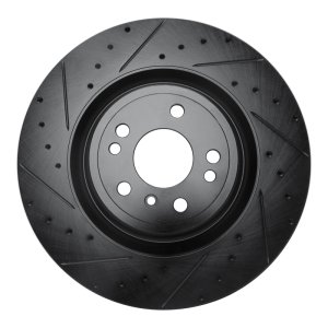 Mercedes-Benz GLE400 Brake Rotor (1) - Front Left - R1 Concepts - Drilled & Slotted - Black - `13-`19